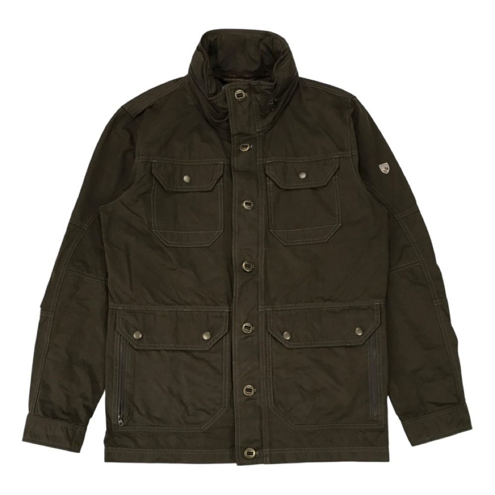 Kuhl Kollusion Jacket Mens Small S Brown Hoodie Outdoors Waterproof  Full Zip